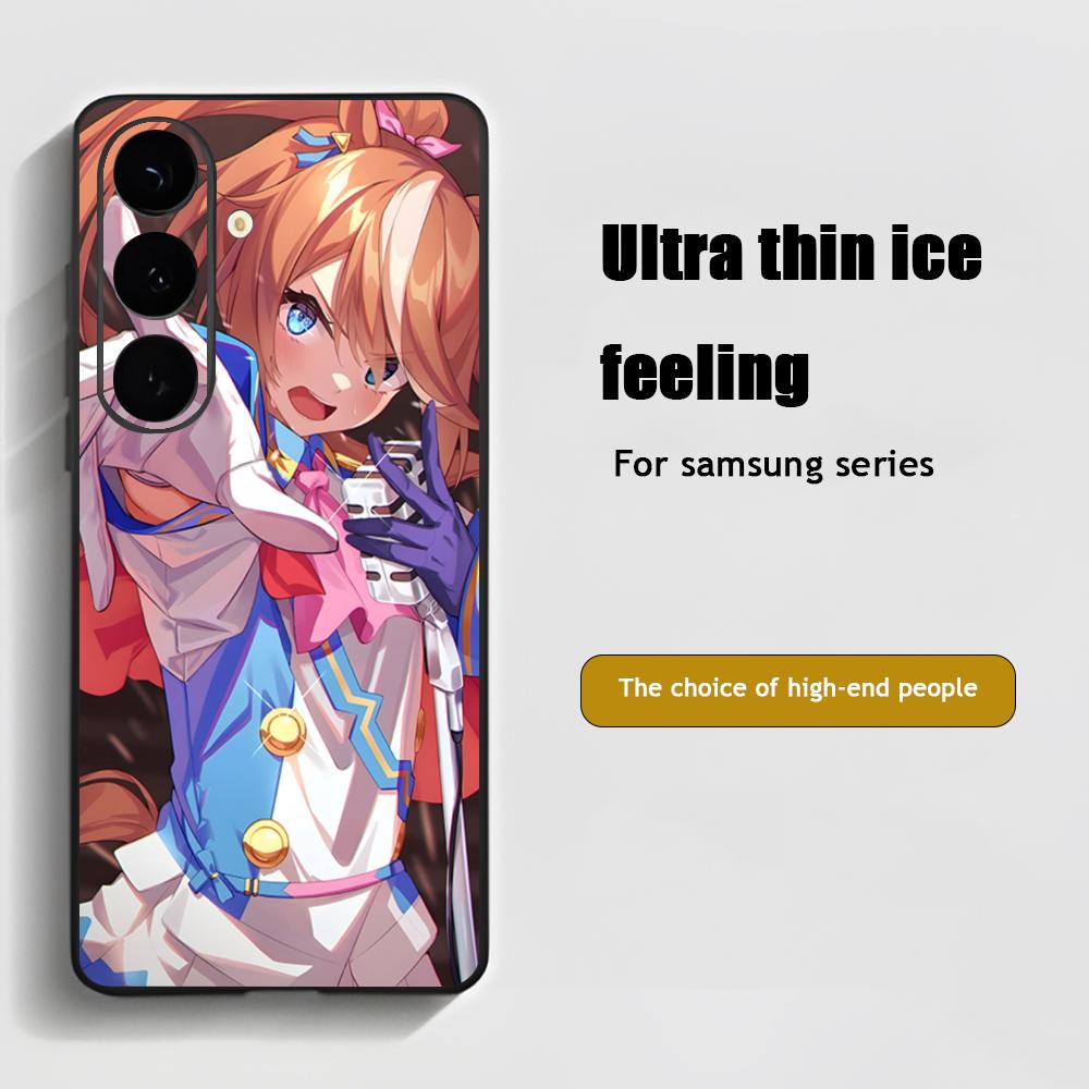 Game Uma Musume Pretty Derby Phone Case For Samsung Galaxy S25 S24 S23 S22 S21 S20 Plus Ultra Note20 Soft Black