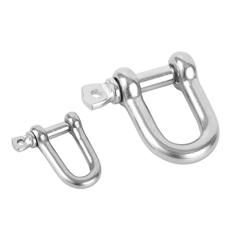 304 Stainless Steel D-Shackle Horseshoe Lifting Ring Extended Marine Chain Accessory