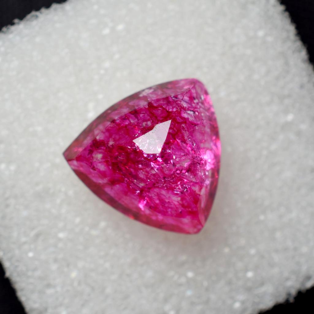 Natural Pink Ruby Loose Gemstone 9.32 Ct Trillion Cut for Jewelry Making and Gem Collections