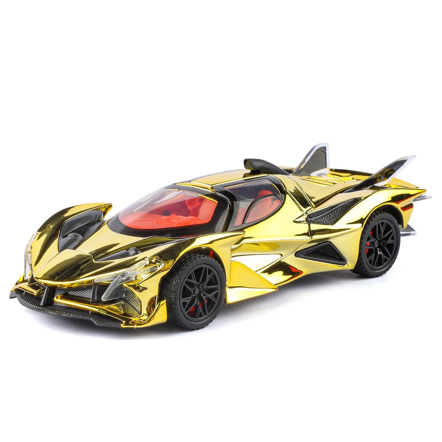 

Simulation 1/32 Apollo EVO Electroplated Alloy Car Model Colorful Sports Car Ornaments Sound and Light Pull Back Children s Toys золотой