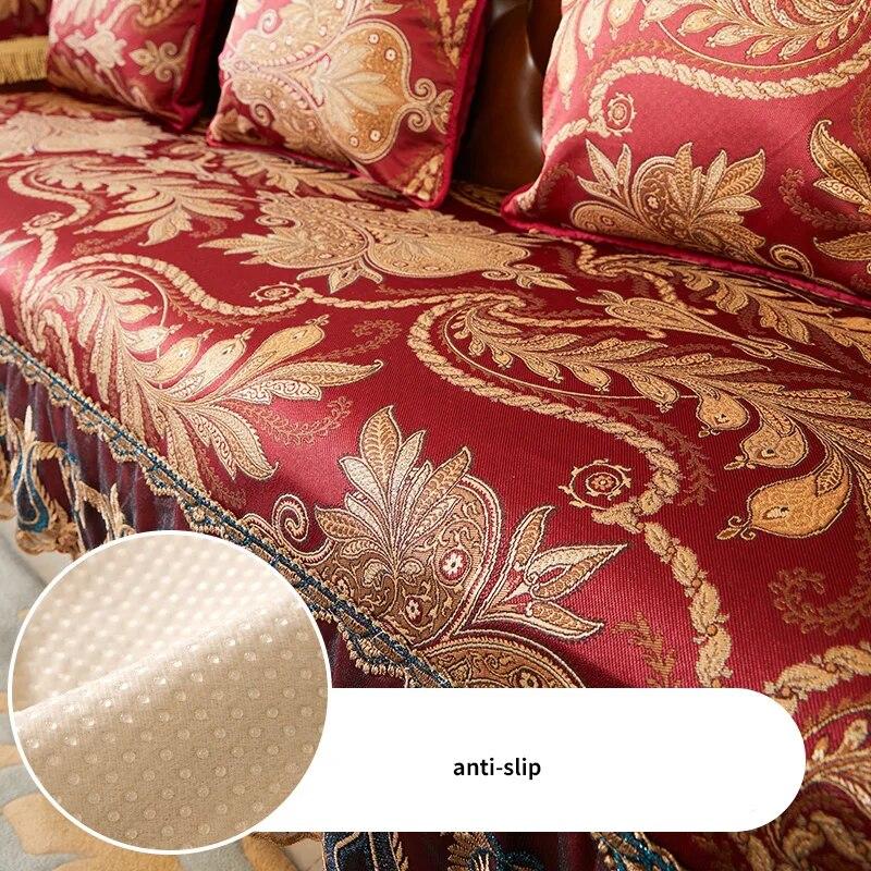 Jacquard Sofa Cover Armrest Towel Nonslip Couch Cushion Slipcover Home Decor Vintage Embroidery Sofa Protector Cover Living Room
