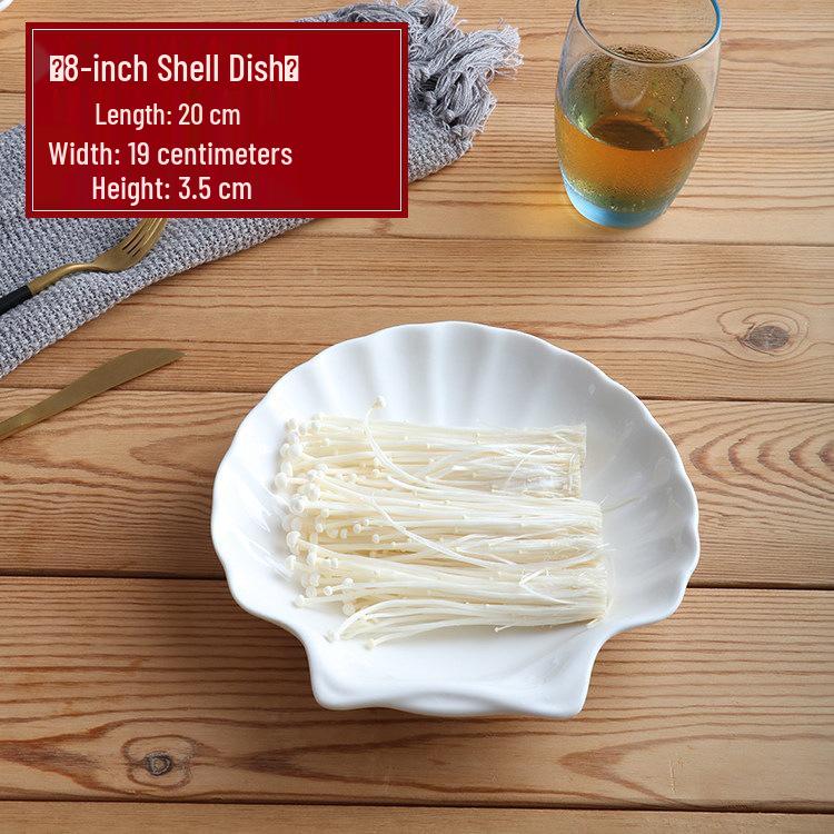 Creative Irregular Ceramic Plate: White Shallow Dinnerware for Vegetables