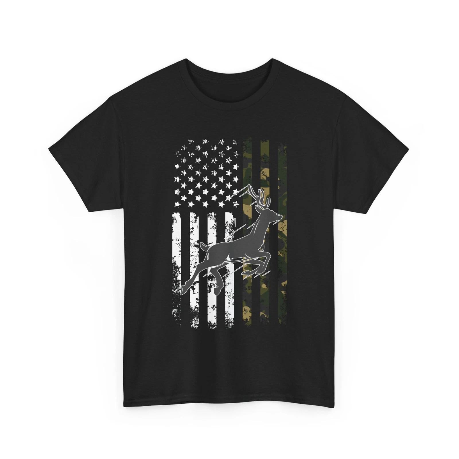 Deer Hunting Camo American Flag Shirt, Deer Hunting Season Lovers Men Dad Shirt S