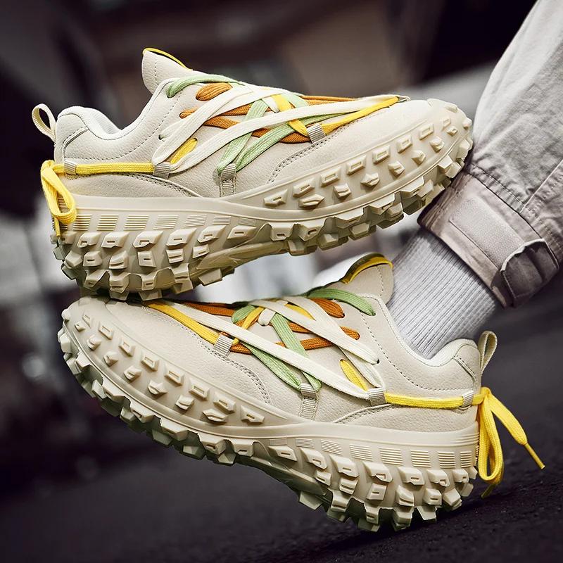 Tire Dad Shoes Men's 2026 Summer New Thick Sole High Rise Trendy Brand Versatile Casual Sports Trendy Shoes