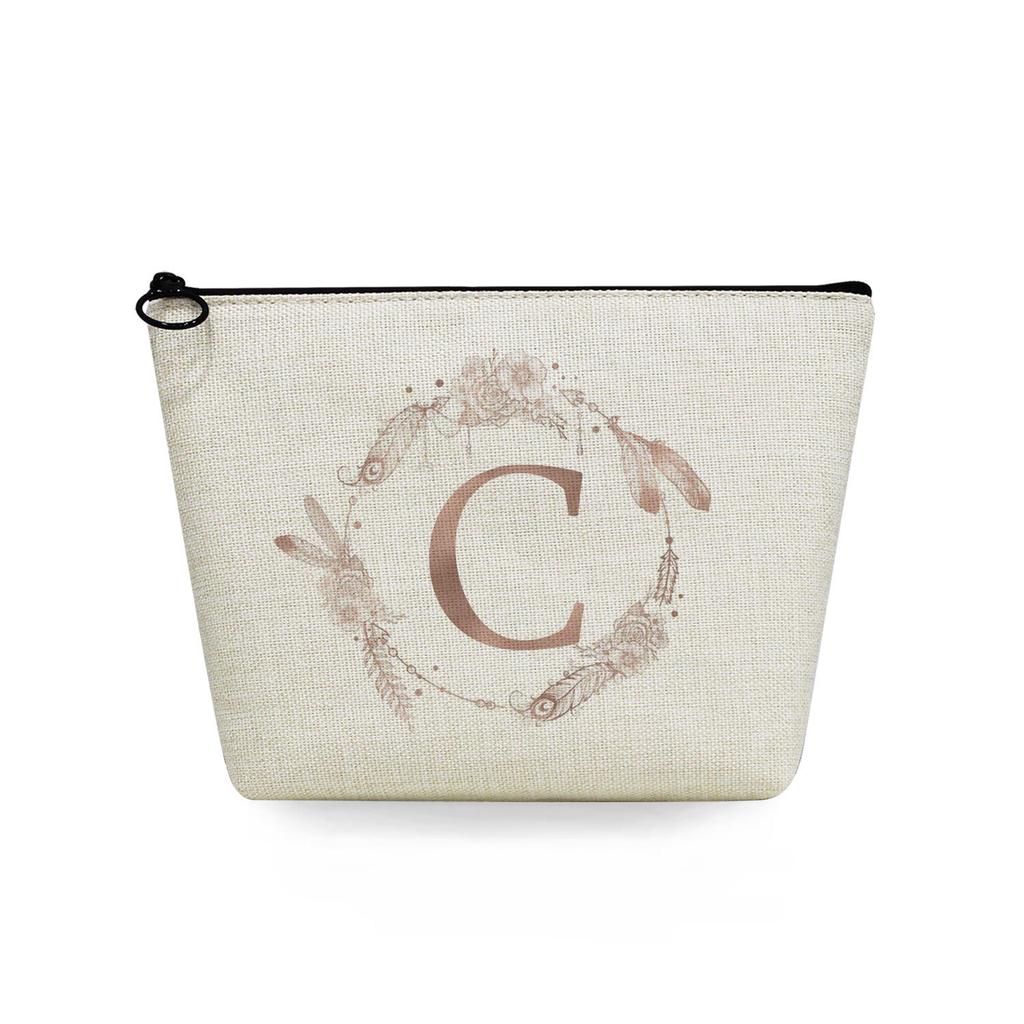 Women Circular letter Print Cosmetic Bag Toiletries Organize Travel Storage Case 6751 KTB