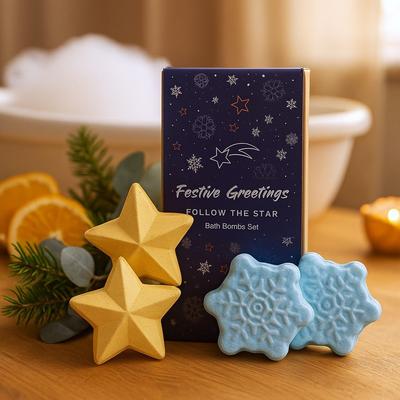 Weihnachts-Badebomben-Geschenkset mit 4 Stück
