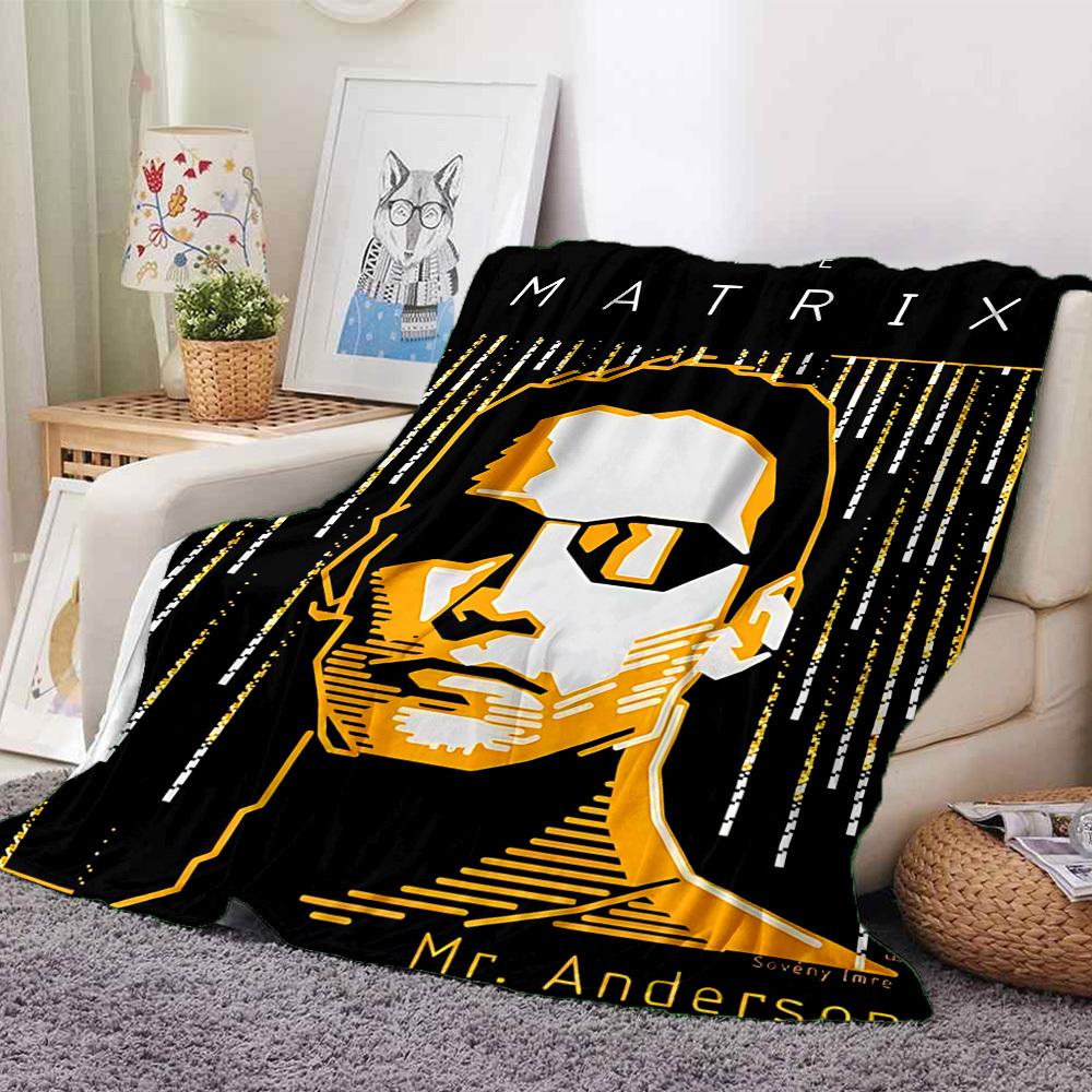 1pc The Matrix Blanket Lightweight Flannel Throw For Sofa, Bed, Travel, Livingroom, Office, Couch, Chair, And Bed
