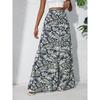 Cross-Border Bohemian Style Autumn New Fashion Leaves Print Loose Casual Elastic High Waist Wide Leg Pants Trousers