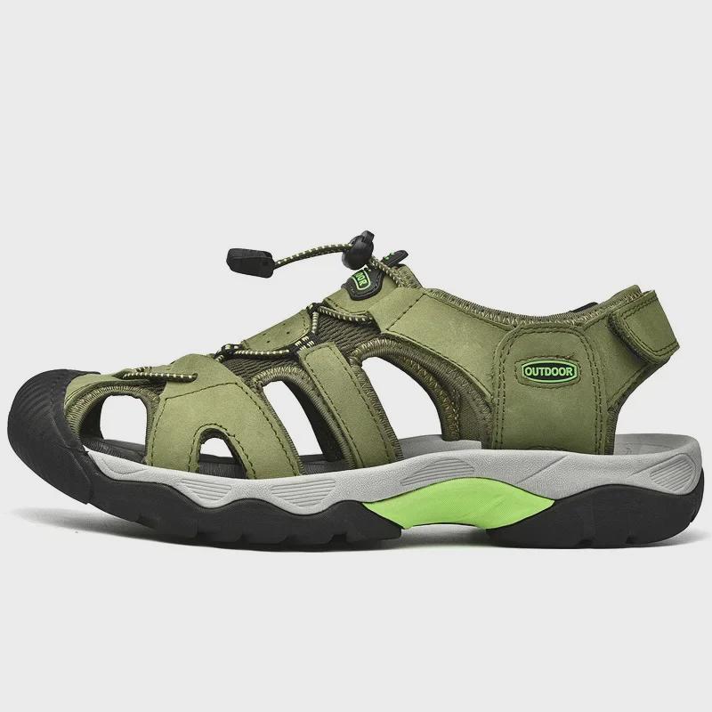 Men's Cross-Border Large Leather Outdoor River Sandals