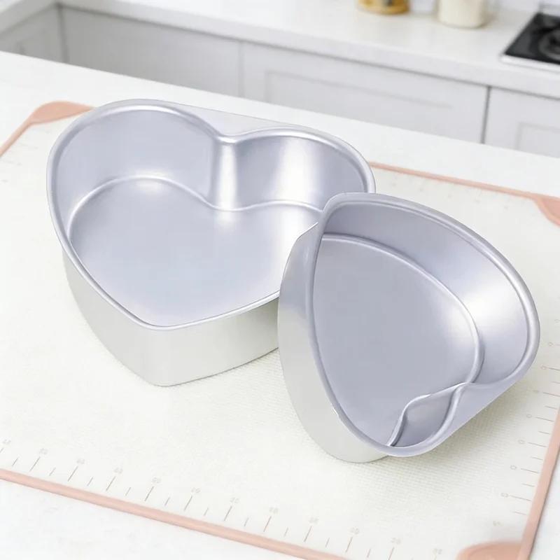 Heart Shaped Baking Mould Aluminum Alloy Material Detachable Base Anti Stick Rust Proof Kitchen Cake Production Tool Accessory