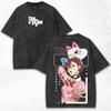 Anime Dandadan Ayase Momo Turbo Oma Bedrucktes T-Shirt Herren Damen Baumwoll-T-Shirts Vintage Gewaschenes T-Shirt Harajuku Übergroßes T-Shirt
