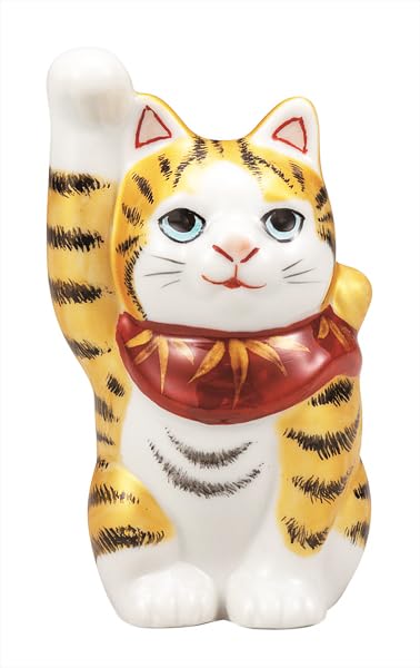 

Kutani ware Iwataya 3 with gold No. Maneki-neko (beckoning cat) leaf, K9-1529