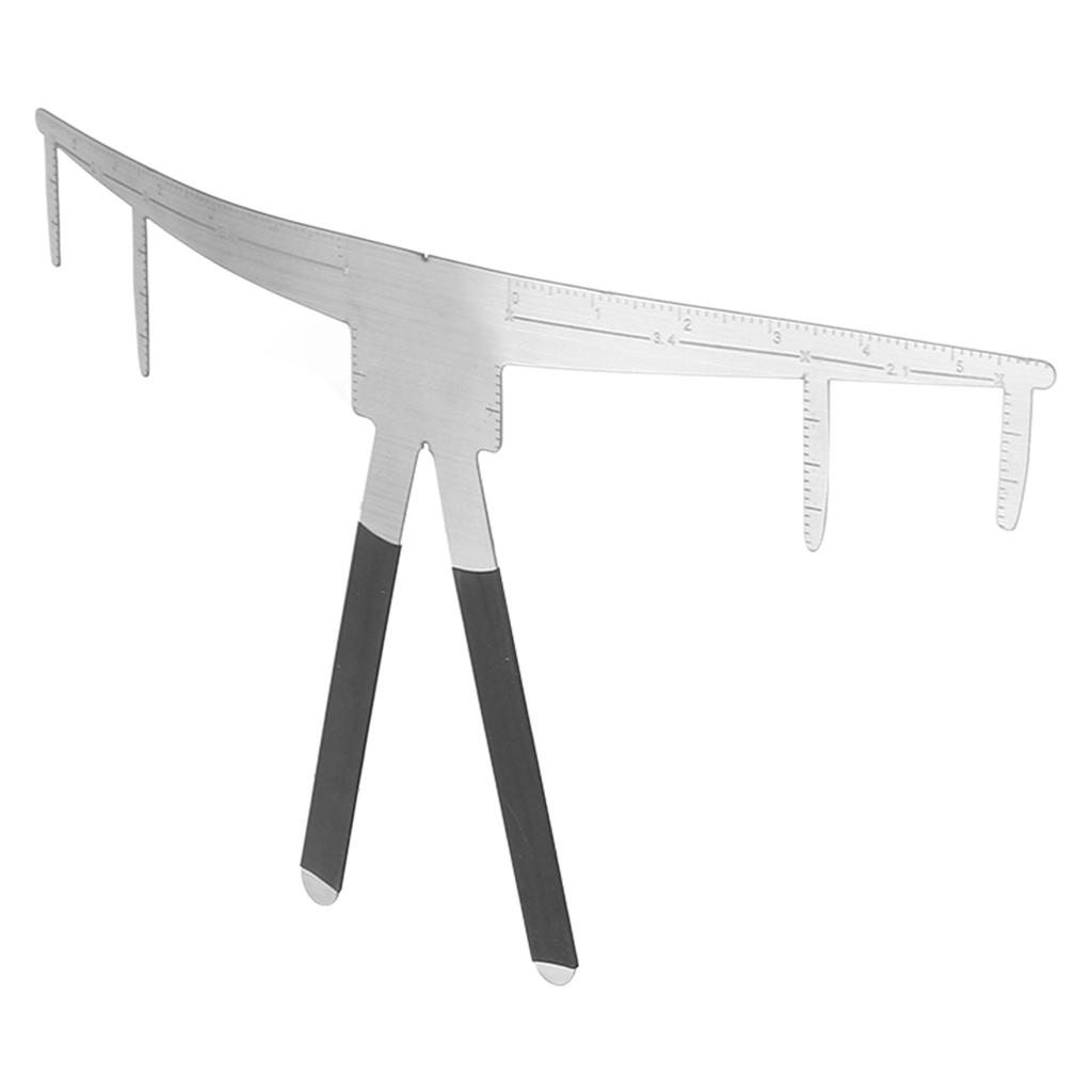 Stainless Steel Eyebrow Ruler Safe Lightweight Portable 3 Point Positioning Eyebrow Ruler