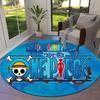 Anime One Piece Round Area Rug Carpet Rug For Living Room Bedroom Sofa Playroom Decor Nonslip Floor Mat