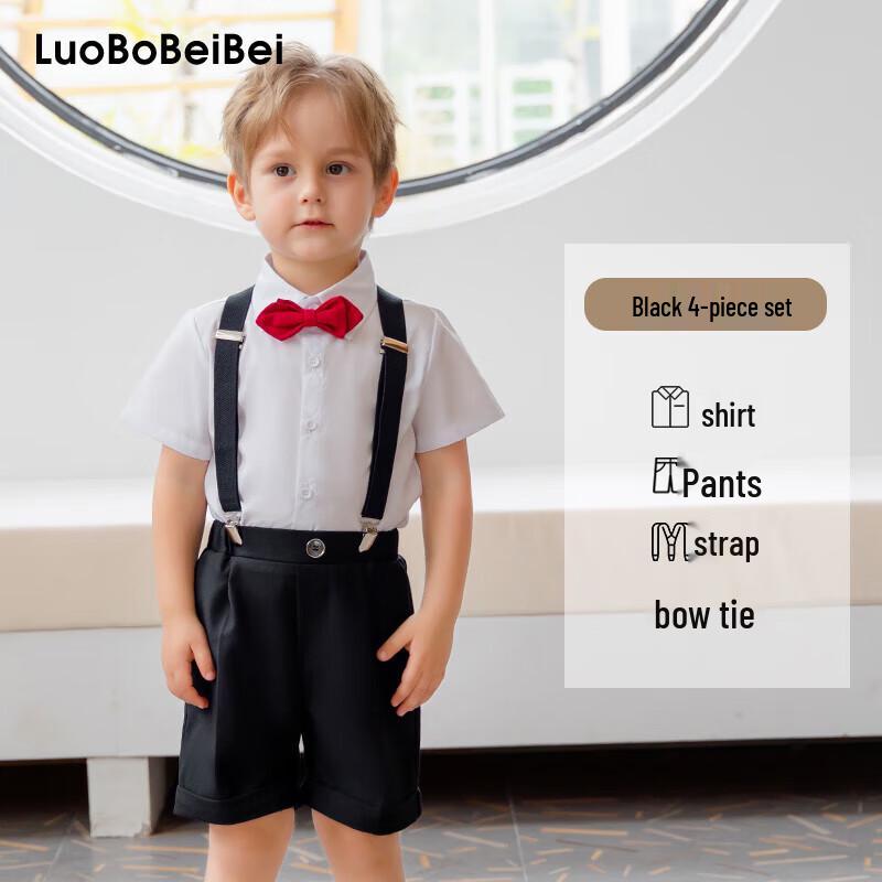 

Boys Summer British Style Suspender Suit Set 110