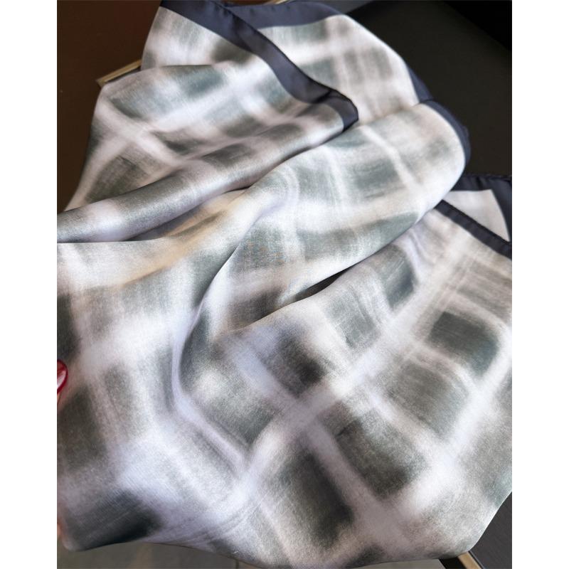 Vintage Printed Check Square Scarf For Women Fashion Accessory
