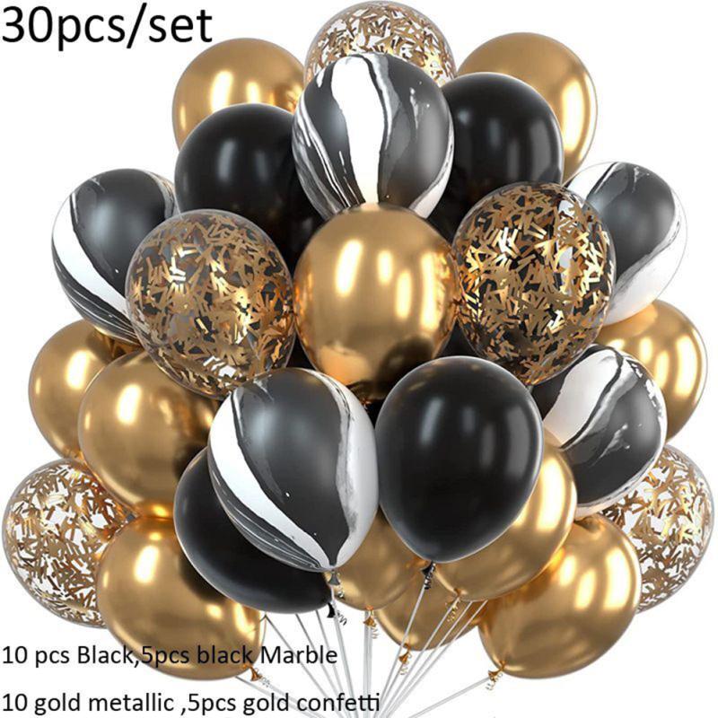 30pcs Latex Decorative Balloons, for Birthday Party Wedding Decoration ,Sequin Confetti Balloons