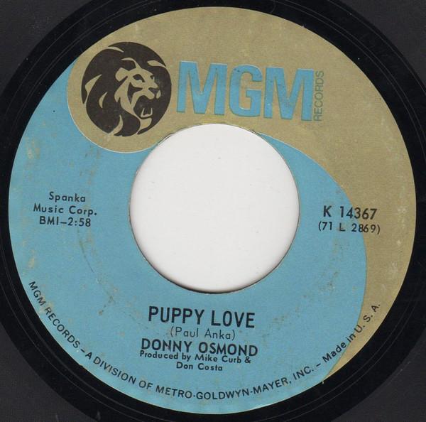 

7inch Record DONNY OSMOND - Puppy Love K14367 MGM Records 1972 US Rock Used