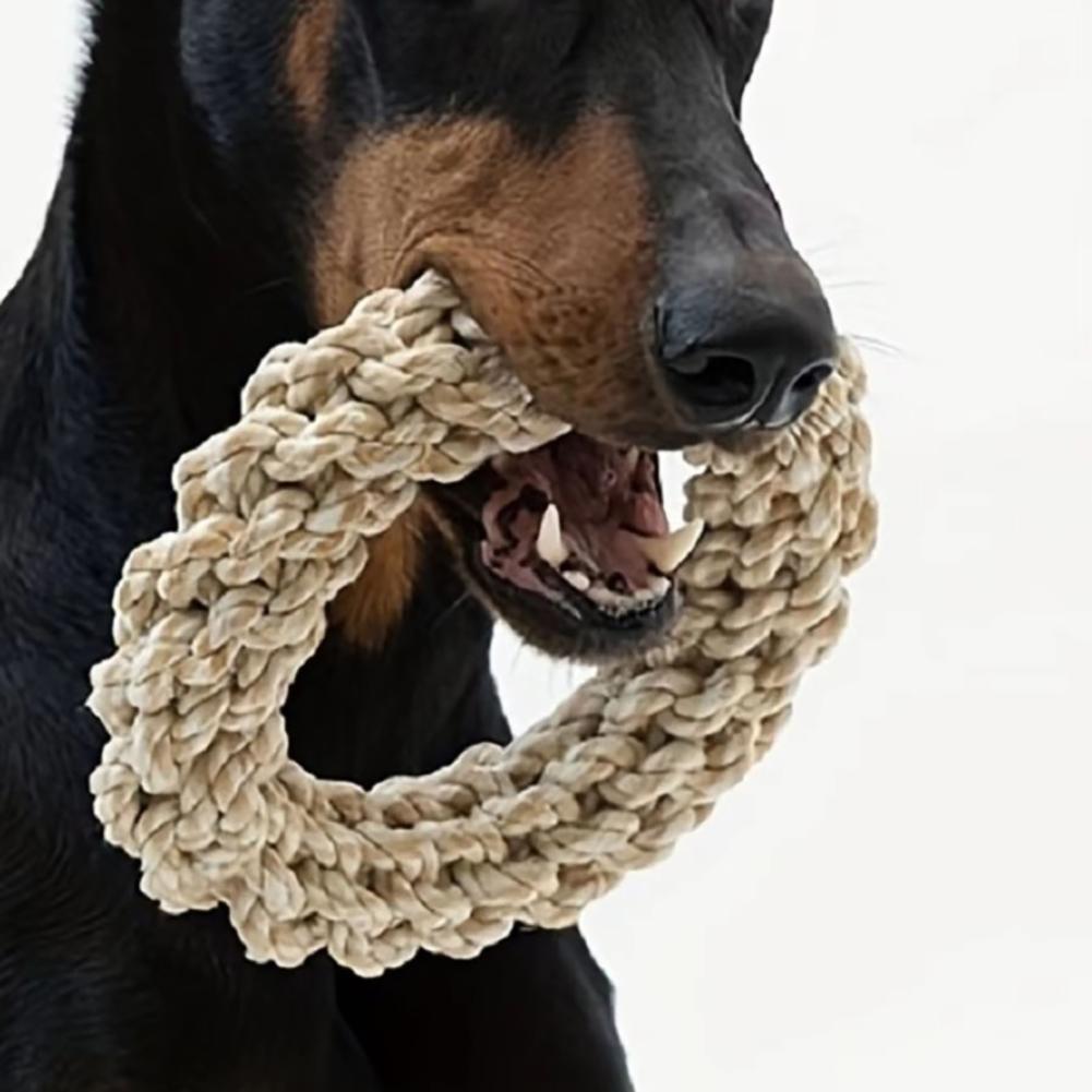 Dog Rope Toys Dental Chew Rope for Dogs Durable Puppy Teething Relief Toys Cotton Interactive Tug of War Rope Multi-Knot Bundle