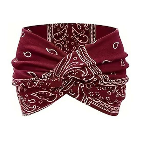 1/3Pcs Crossover Yoga Headband Boho Style Wide Tie-Dye Leopard Paisley Print Hairband Women Non-Slip Elastic Headband