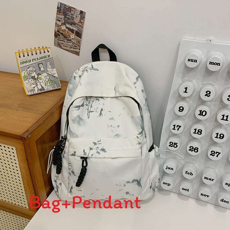 

Chinese Style Bamboo Printed Backpack With Nylon Material For Middle School Students S