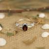Natural Red Garnet Ring, Birthstone Ring, Dainty Women Ring, Solitaire Ring, Solid 925 Sterling Silver Ring, Engagement Gift, Ring For Her