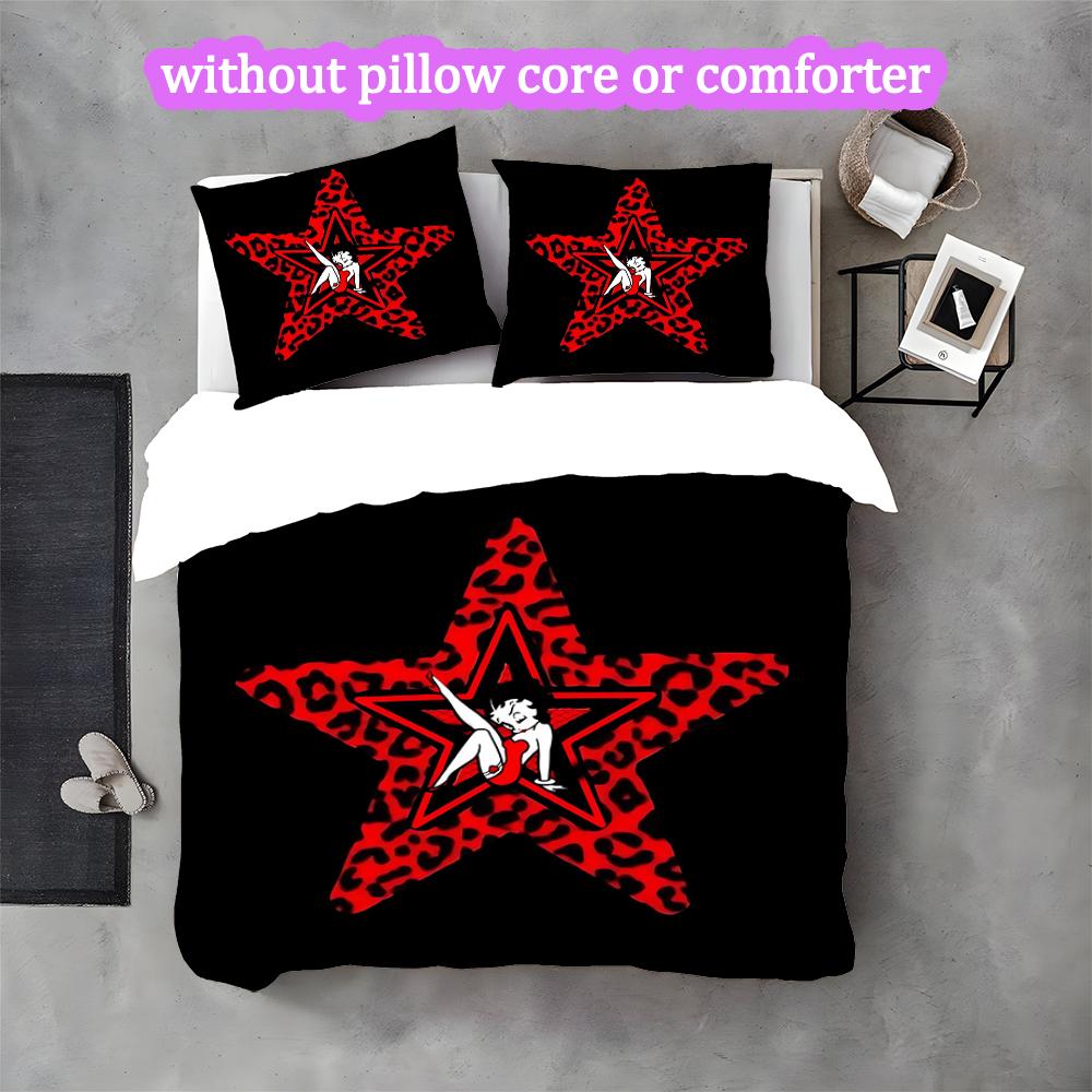 3pcs Duvet Cover Set, Betty Boop Digital Print Bedding Set, Soft Comfortable Bedclothes For Bedroom, Guest Room