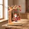 Wooden Craft Christmas Swing Ornament 2D Flat Tabletop Decoration Swingable Figure  Holiday Gift