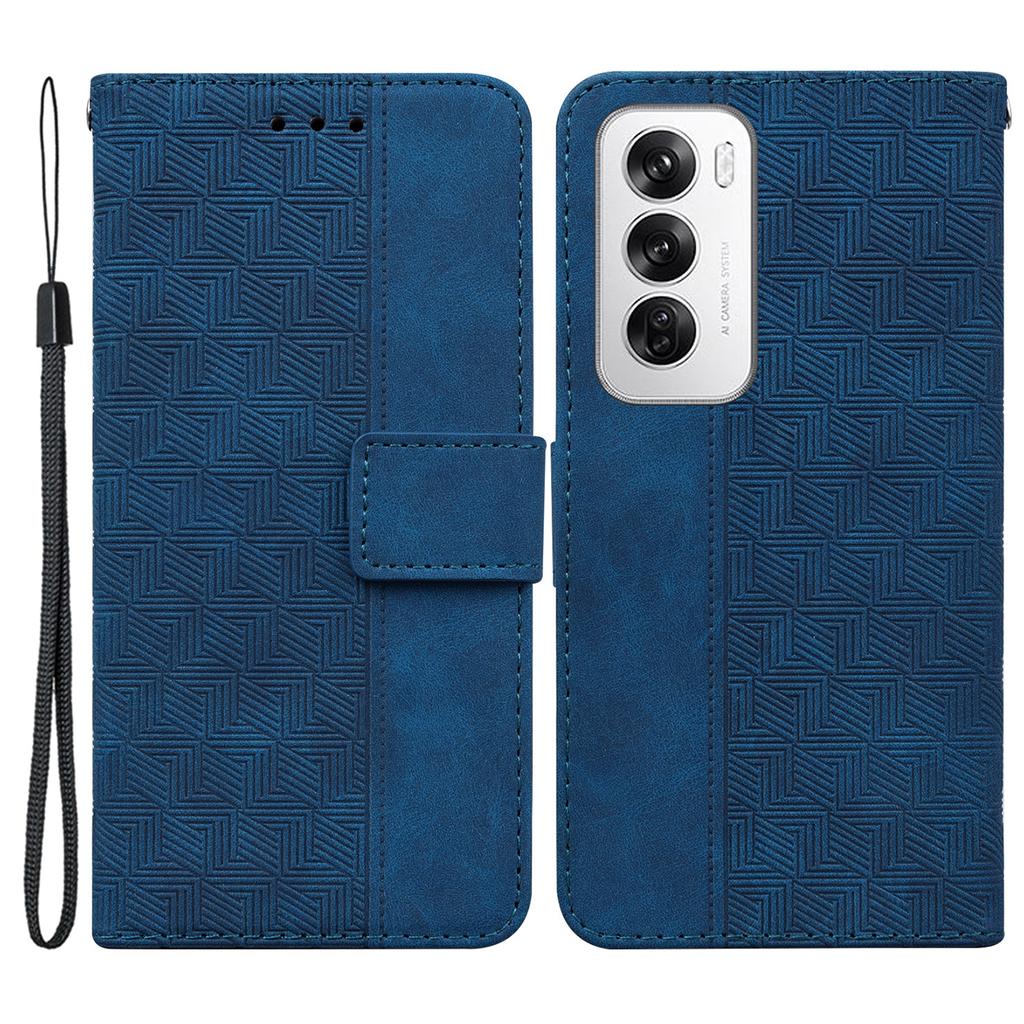 For Oppo Reno12 5G (Global) Wallet Phone Case Geometry Pattern Leather Flip Cover