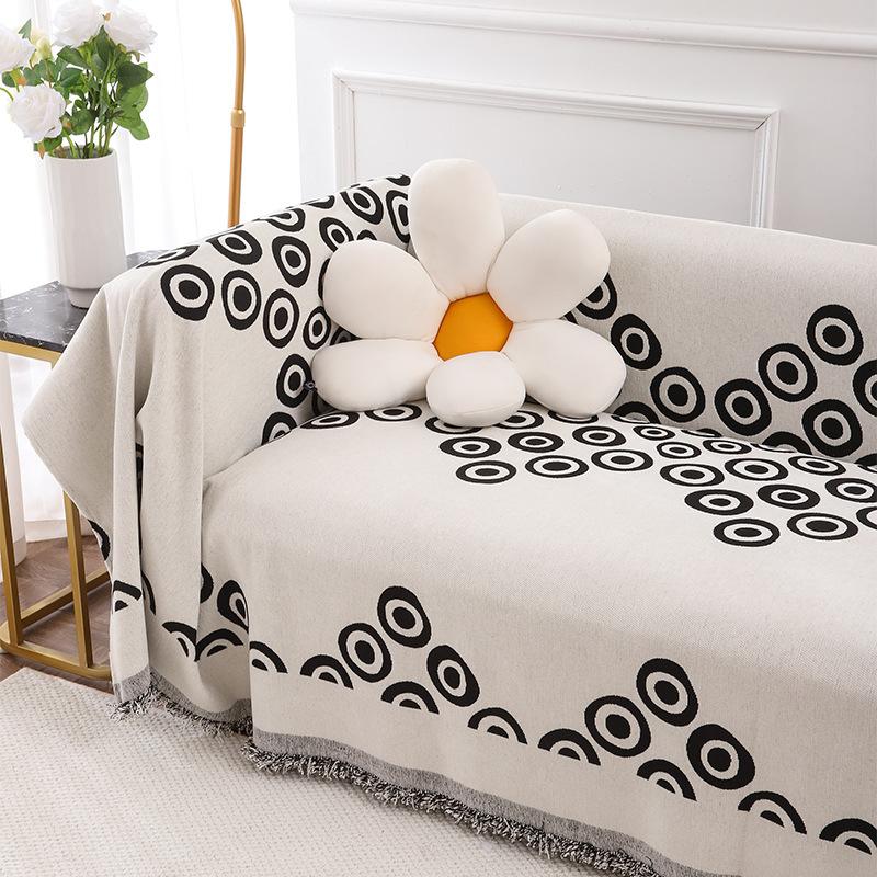 Chenilková látková pohovka deka Skandinávský styl Univerzální přehoz s třásněmi do obývacího pokoje Ochrana pohovky pro čtyři roční období Dekor