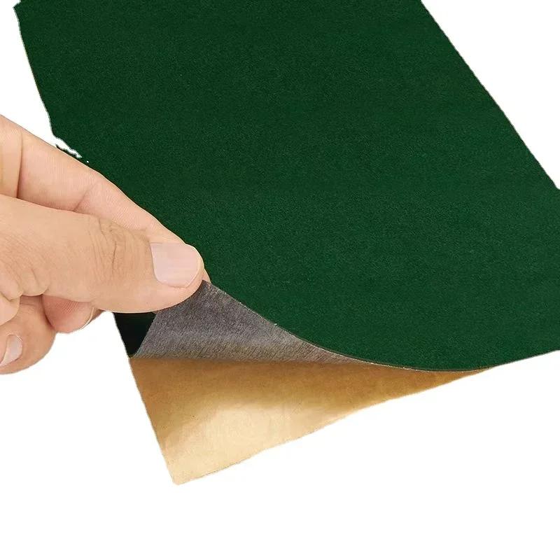 2m/4m/9m/18m*45cm Green Color Self Adhesive Velvet Fabric Sticky Flocking Christmas Fabrics for Jewellry Box Car Interior Decor