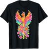 Phoenix Rising Floral Funny Fantasy Mythology Bird Lover T-Shirt