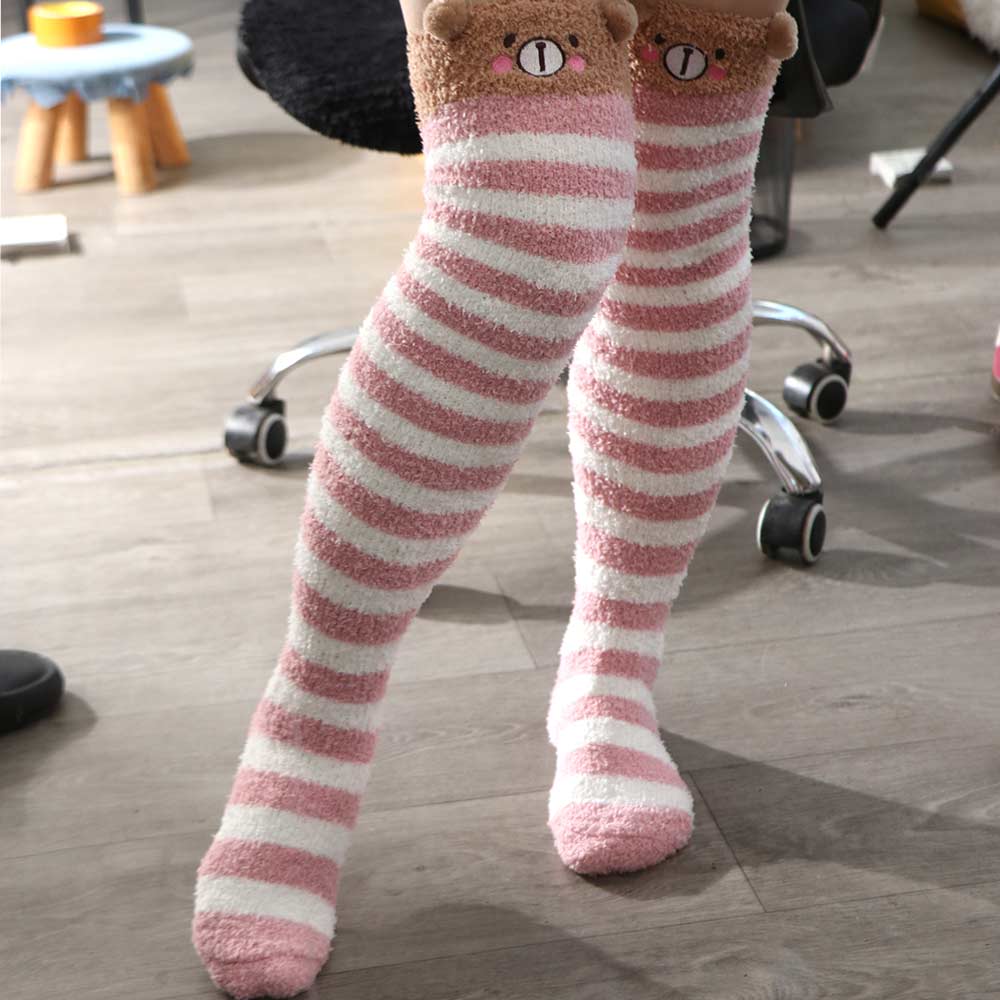 Cozy Modeling Stockings Animal Sock Knee Lovely Kawaii Warm Socks Long Thigh High Winter Striped