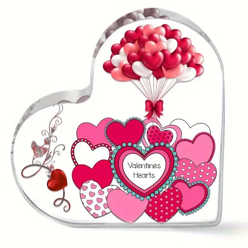 

2D Flat, Acrylic Heart Desktop Decoration Plaque, Valentine s Day Gift, Suitable for wall Decoration, porch, Room, Villa, accents Home, Hallway, or Wo 9.9*9.9CM