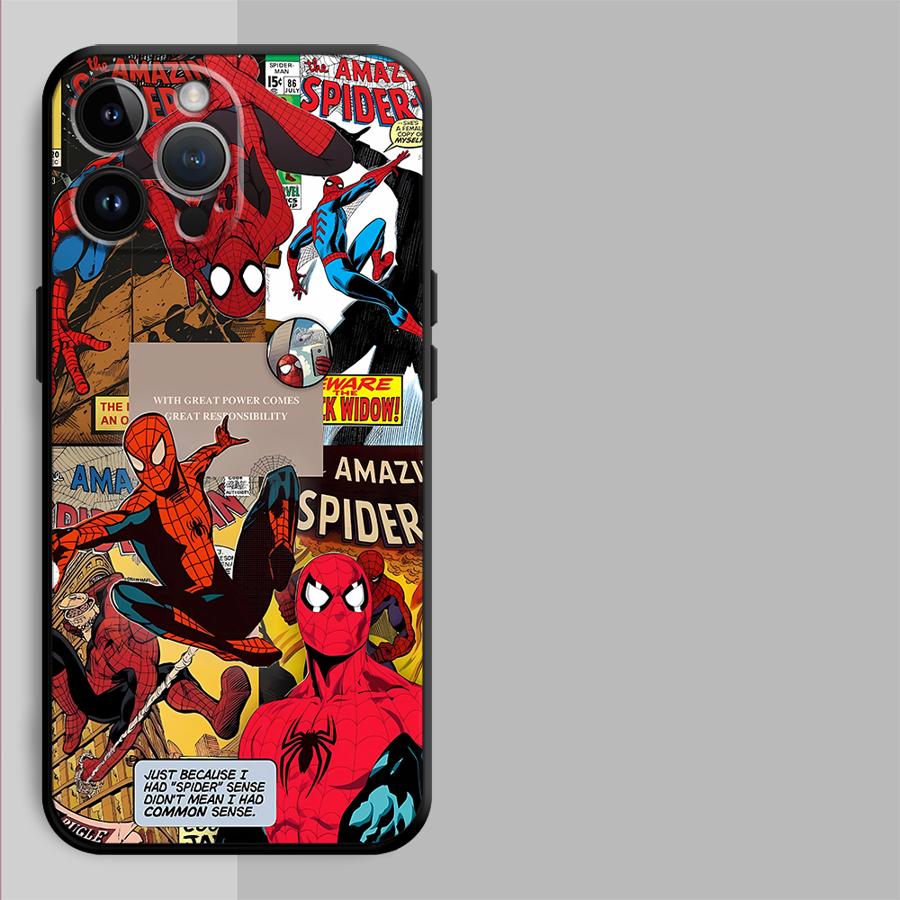 Phone Case for Apple iPhone 14 XR XS MAX 17 Pro Max 13 15 Pro 7 8 12 16 11 Air Funda Phone Cover Marvel Spider Man Venom