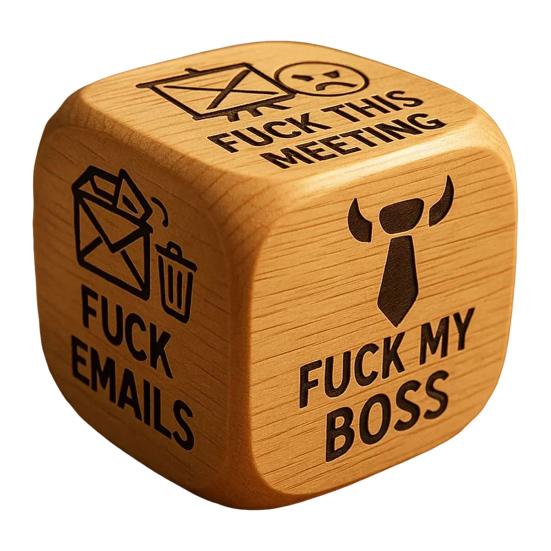 1/2/3Pcs Work Dice Wooden Pray Tribute to Soldiers Dice Six Savage Sayings Goodbye to Work Stress Dice Desk Accessory Coworkers Gag Gifts