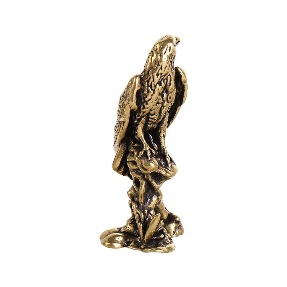 Creative Mini Eagle Figurine Feng Shui Ornaments Resin Crafts Chinese Style Pure Brass Miniature Sculpture Home Decoration