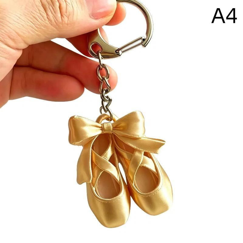 Ballet Shoes Bow Keychain Fashion Sweet Pendant 1Pcs Durable Key Ring Hanging Ornament for Girls Graduation Gift