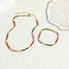 2026 Colorful Rainbow CZ Tennis Chain Bracelet Necklace Micro Pave Red Pink Purple CZ Gold Plated Fashion Wedding Set Jewelry