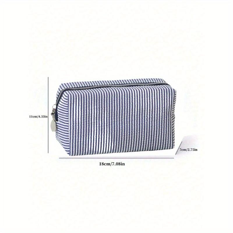 1pc Women Cosmetic Bag  Stripes Zipper Pouch Travel Toiletry Bags Ladies Makeup Storage Basg  Bag Travel Essentials Travel  for Beach for Cosmetic Bag