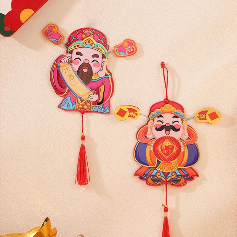 God of Fortune Fridge Sticker Magnet God of Fortune Hanging Ornament Lucky Money Pockets Chinese Redness Envelope