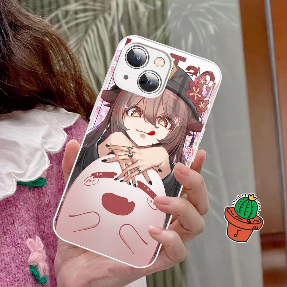 

Genshin Impact Hu Tao Phone Case Tempered Glass For Iphone 14 13 12 11 Pro Mini XS MAX 14Plus X XS XR Fundas iphone 12 pro
