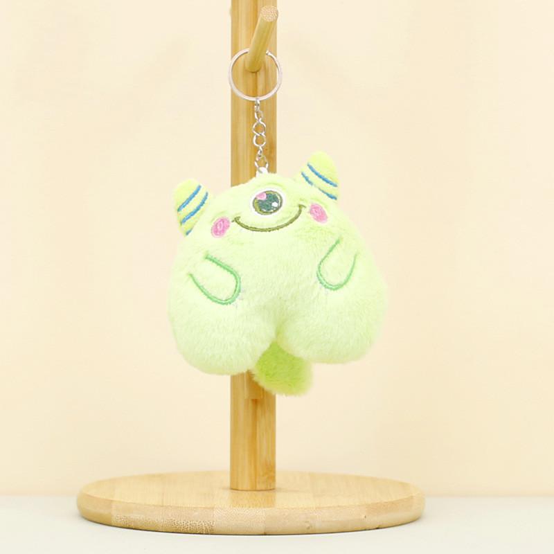 Adorable Monster Plush Keychain Soft Cotton Stuffed Animal Bag Charm In Pink