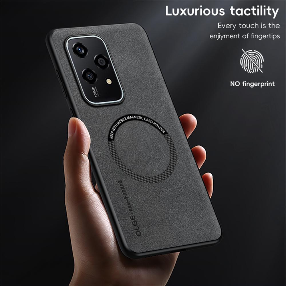 WANLONFENG YBP Series For Honor 200 Lite Magnetic Case with Tempered Glass Film PU+TPU Phone Cover Large Cutout
