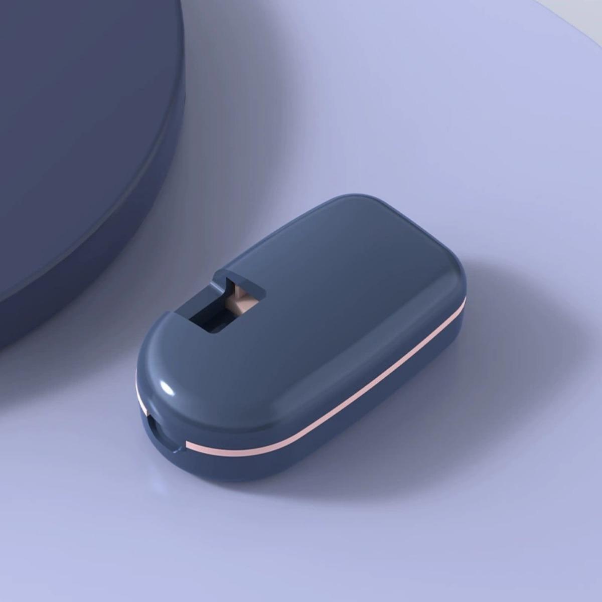 

Безопасное нарезание таблеток, Резак и разделитель таблеток с дозатором, Ежедневное использование, Витамины, Таблетки, Точное и простое нарезание, Дорожный размер, Без BPA синий