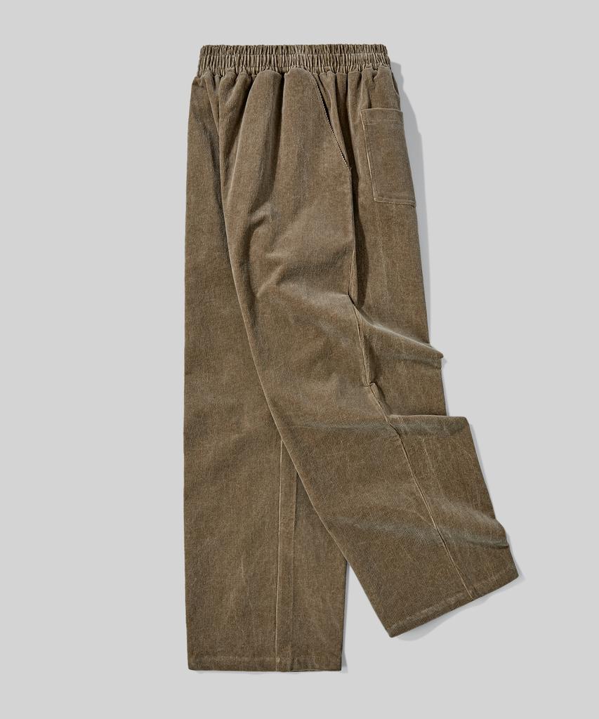 Beodeonteu Basic Wide Corduroy Elastic Pants [Timber]