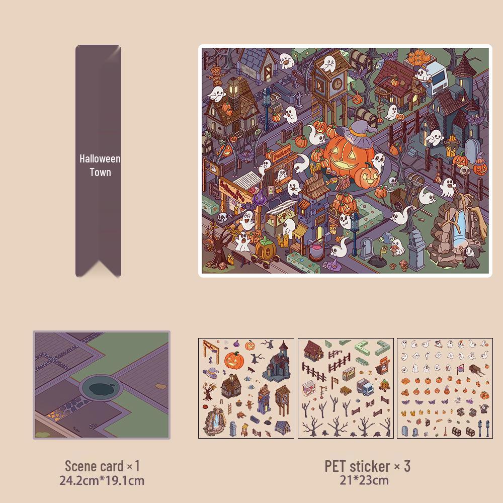 Micro Ink 3D Cartoon Decompression Stickers for DIY Miniature Scene Journals