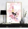Fashion Illustration Watercolor Floral Prints Art Poster, Flowers Paris Perfume Canvas Painting, Minimalist Wall Decor Girl Gift No Frame