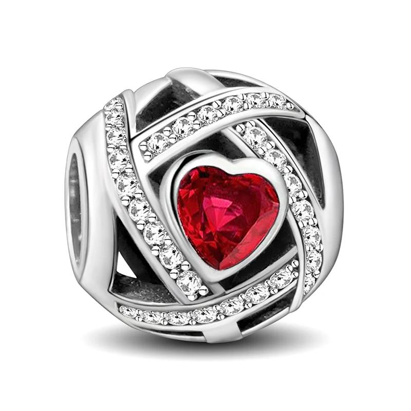 Copper Love Heart Shaped Cute Charms Beads Fit Diy Bracelet Bangle Making Gift Of High Quality Jewelry For Womens