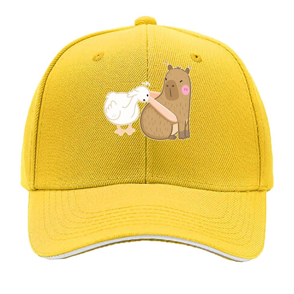 Cute Capybara Pelican Animal Meme Illustration Sandwich Baseball Cap Sun Cap Outdoor Workouts Hat